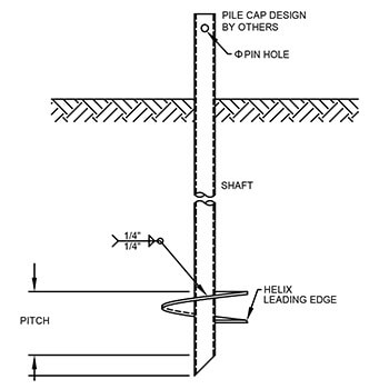 Engineered design drawing for CCMC helical pile