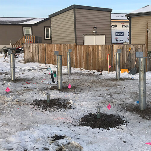 4 inch screw piles for a tiny home foundation