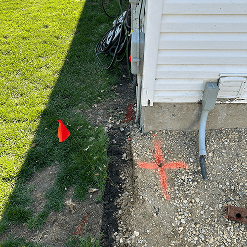 screw pile location too close to underground power line