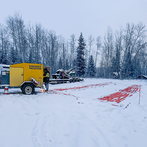 Ground thawing unit setup at a Edmonton site